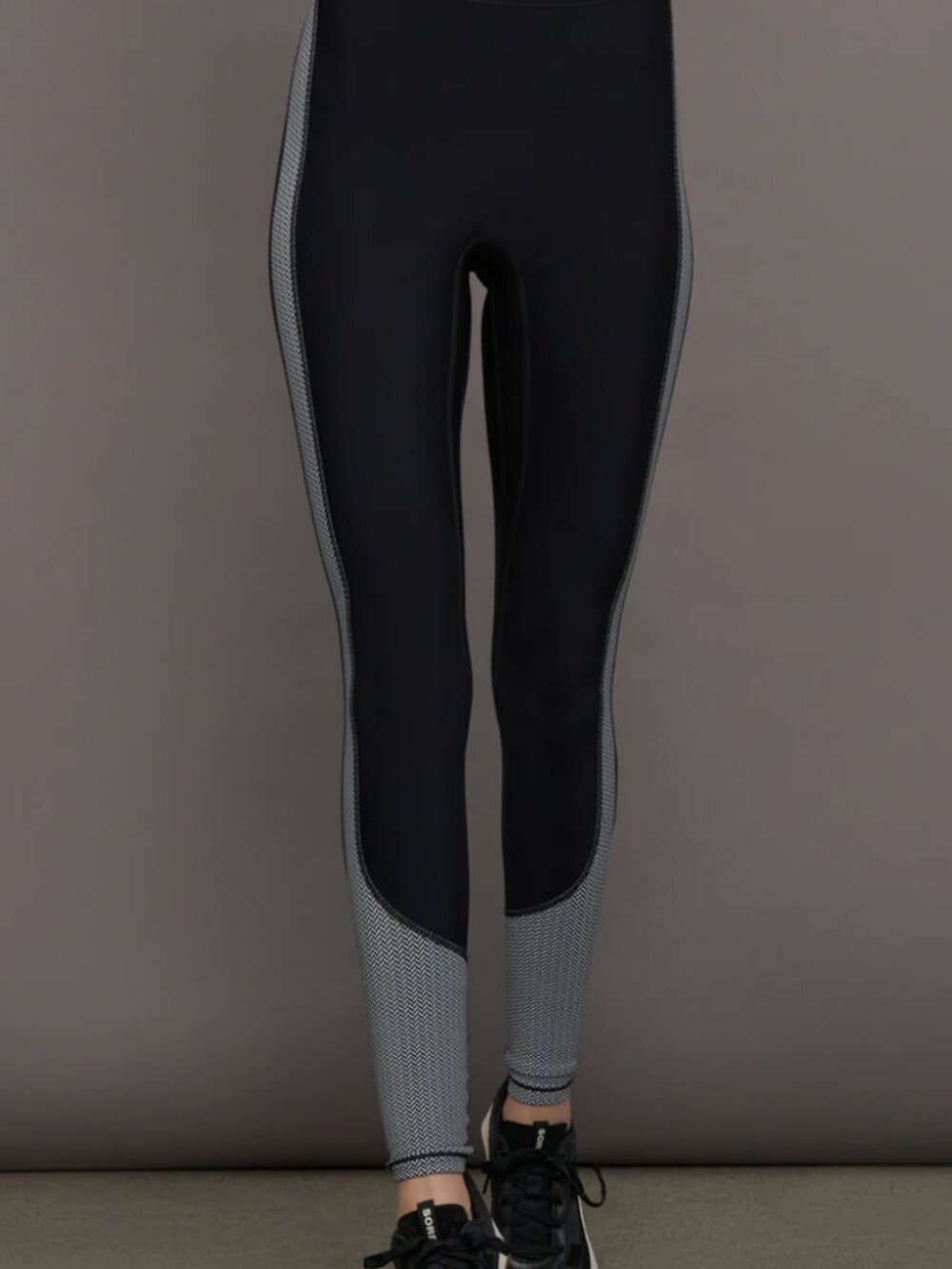 Bandier Black Leggings with Contrast Side Panels